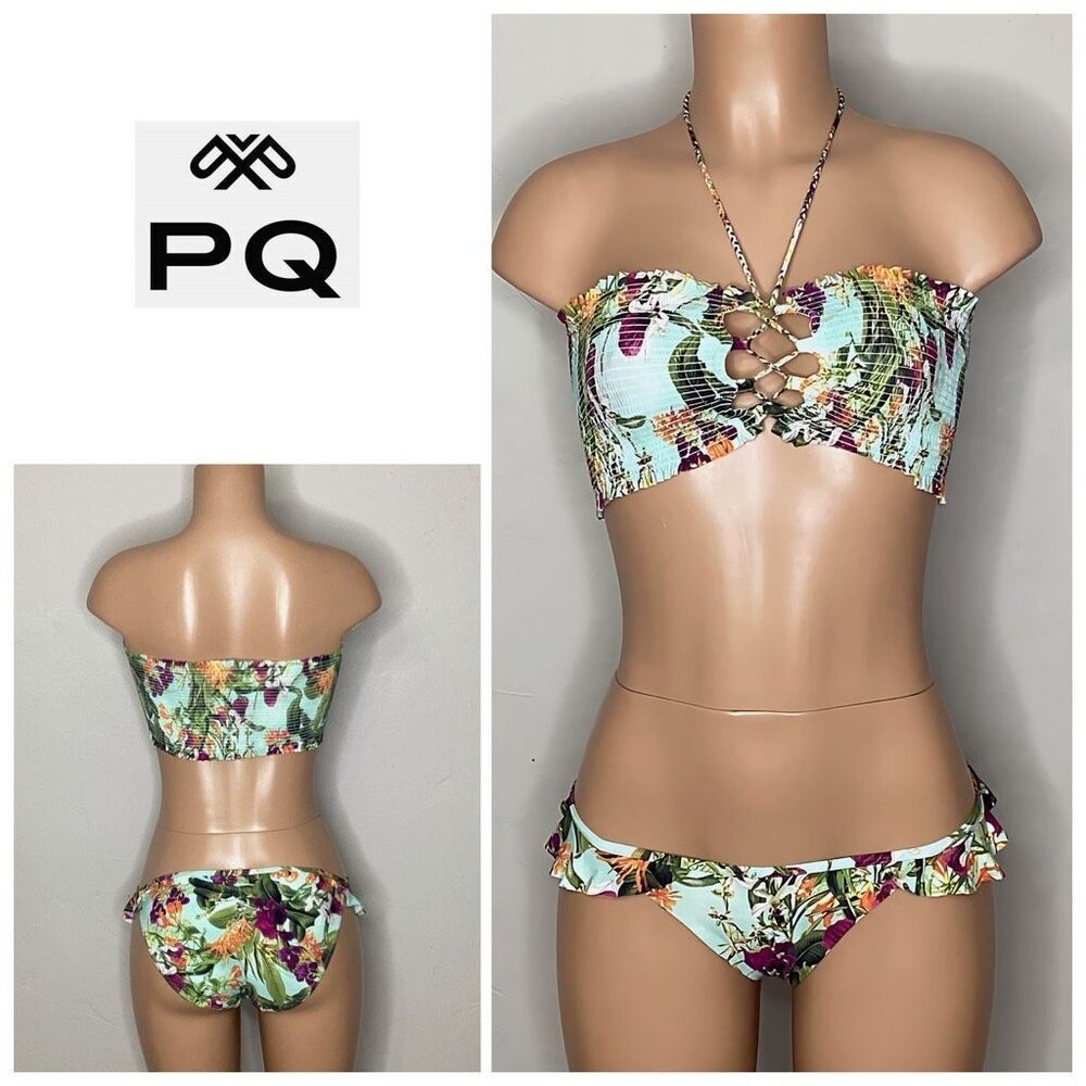 New. PQ floral bikini set. Size small. Retails $148